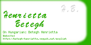 henrietta betegh business card